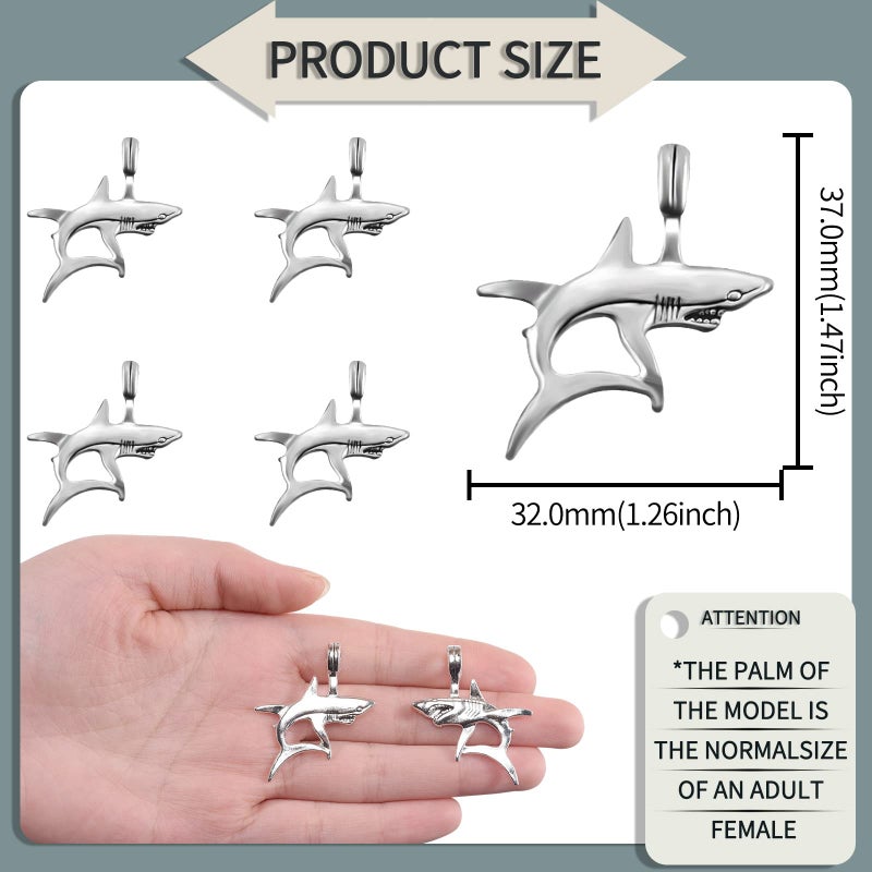 Weyuley 20pcs Antique Silver Plated Shark Fish Charms Pendant DIY Bracelets Necklace Jewelry Making Craft Wholesale 37mmx32mm(A320) - Image 2